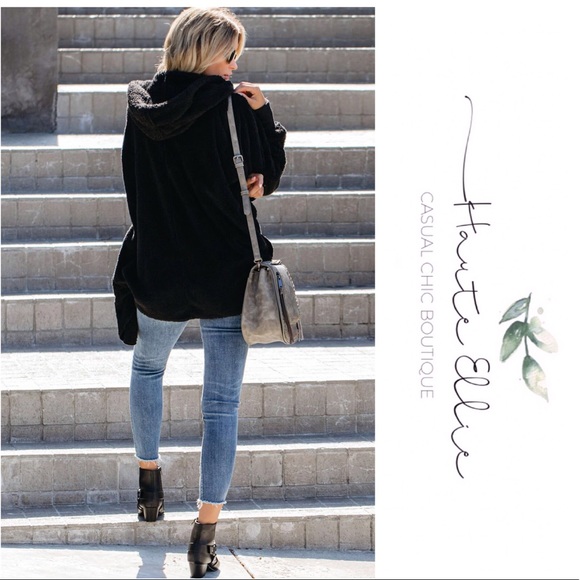 CONSTANCE-Hooded Fur Inside & Out Cardigan - Picture 6 of 7